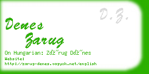 denes zarug business card